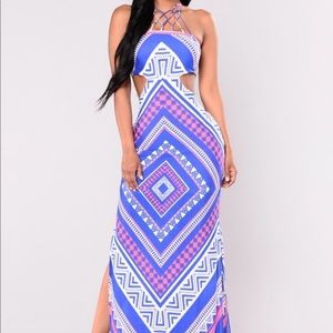 Fashion Nova colorful maxi dress Size S